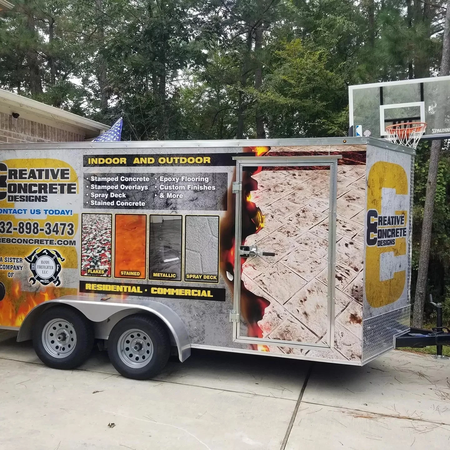 Creative Concrete Designs owner preparing a concrete pour on a Montgomery County, Texas job site
