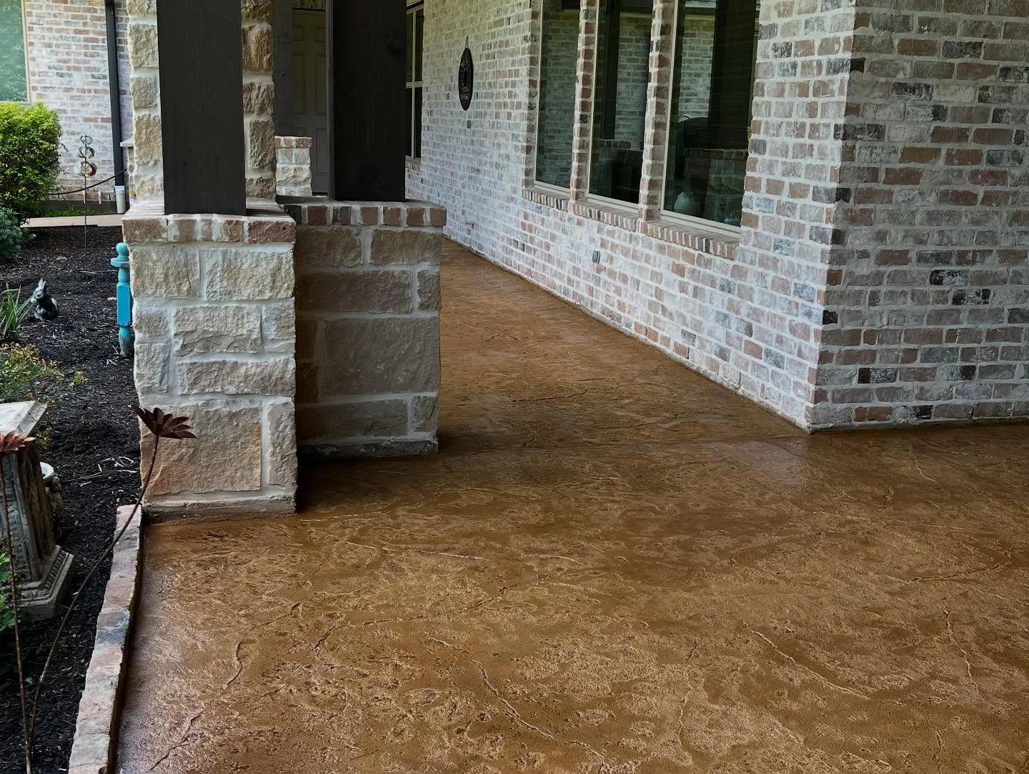 new concrete driveway with broom finish, The Woodlands, Texas