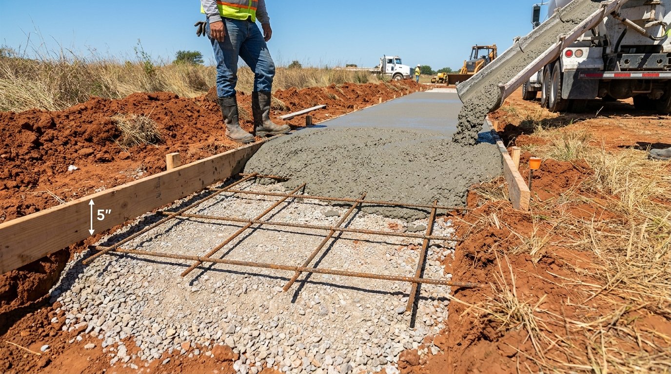 How Thick Should a Concrete Driveway Be? A Texas Homeowner’s Guide